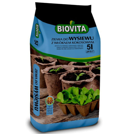 Ziemia do wysiewu z włóknem kokosowym 5L BIOVITA