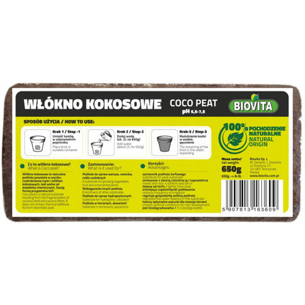 Włókno kokosowe 650g - 8L BRYKIET
