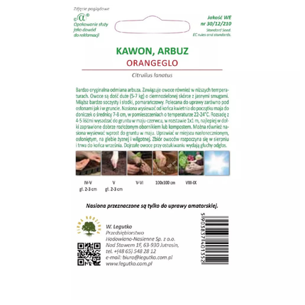Arbuz Kawon Orangeglo - Citrullus lanatus