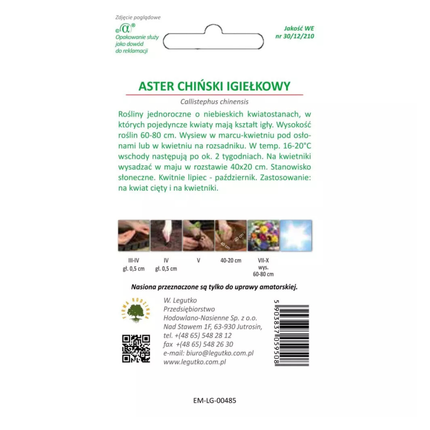 Aster chiński igiełkowy niebieski - Callistephus chinensis
