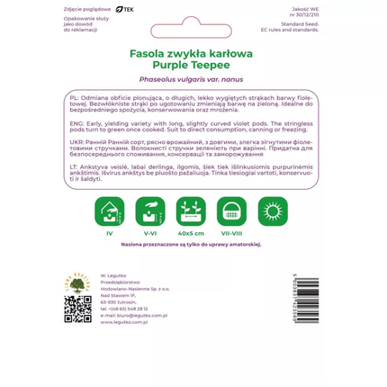 Mahuna grah Purple Teepee - Phaseolus vulgaris