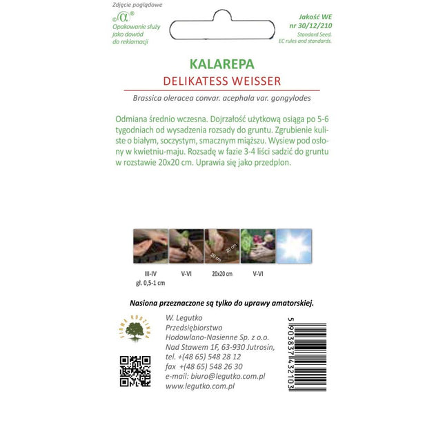 Kalarepa Delikatess Weisser - Brassica oleracea var. gongylodes