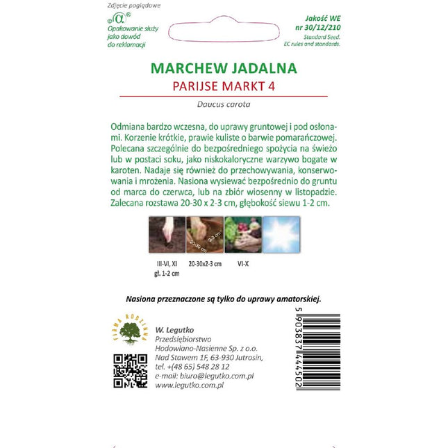 Marchew wczesna Parijse Markt 4 - Daucus carota