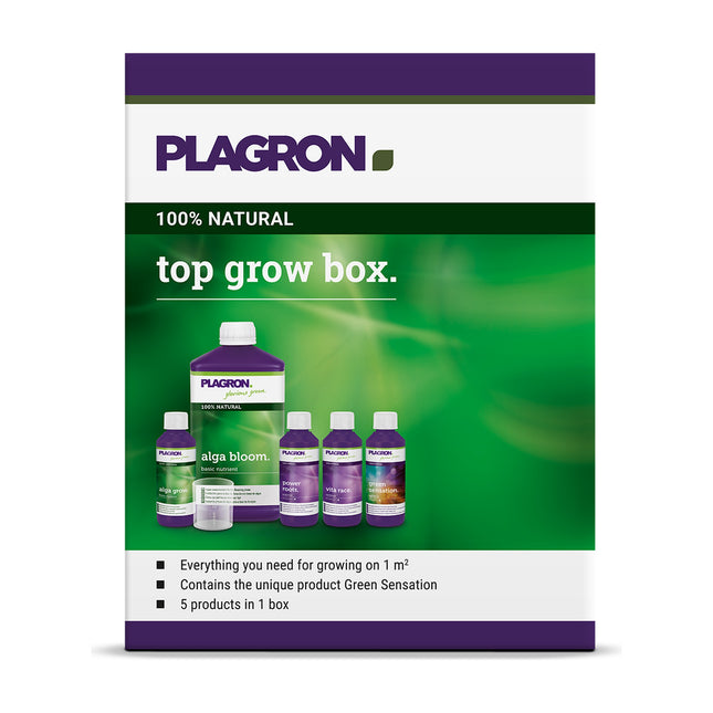 Plagron Top Grow Box 100% Natural – zestaw nawozów i dodatków na 1 m² uprawy