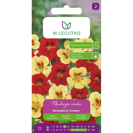 Nasturcja niska Strawberry Cream mieszanka - Tropaeolum majus nanum