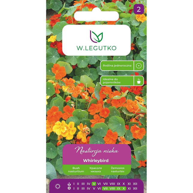 Nasturcja niska Whirlybird mieszanka - Tropaeolum majus nanum