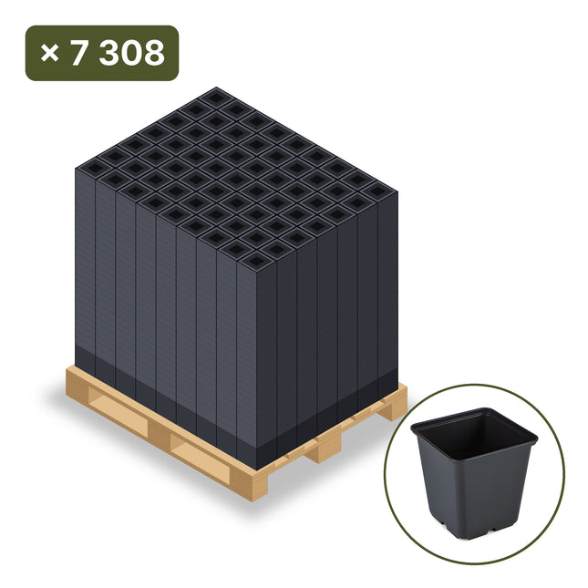 Paleta doniczek produkcyjnych 13x13x13 cm 1,4 L Desch – 7 308 szt. (wizualizacja)